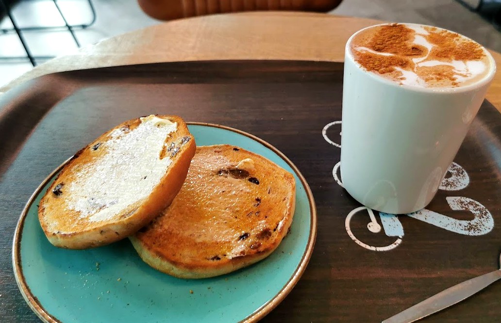 Coffee and a baked item at Cafe Tree